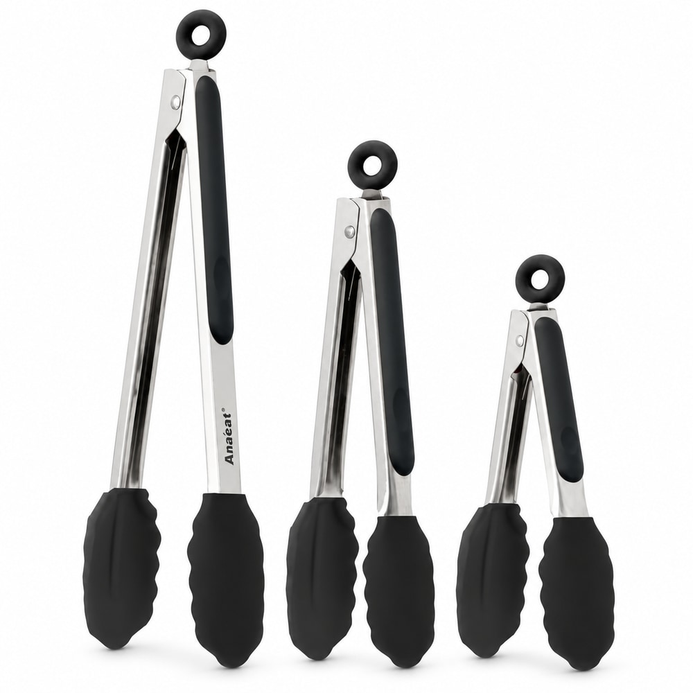 Juego de 3 pinzas Anaeat de silicona de 7, 9 y 12 pulgadas